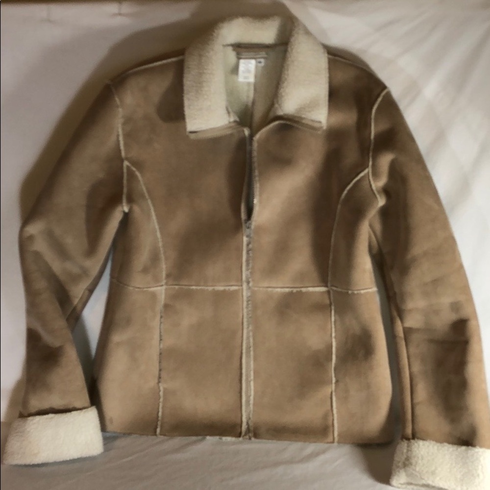 Coldwater Creek Tan Faux Sheepskin Jacket